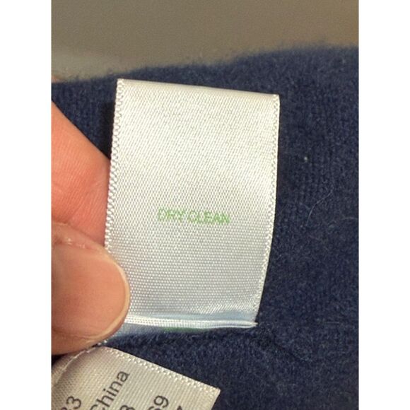 Lilly Pulitzer Cashmere Wrap Cardigan Navy Blue Cable Knit Medium Preppy - Picture 11 of 11